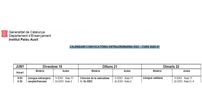 Calendari ext. ESO